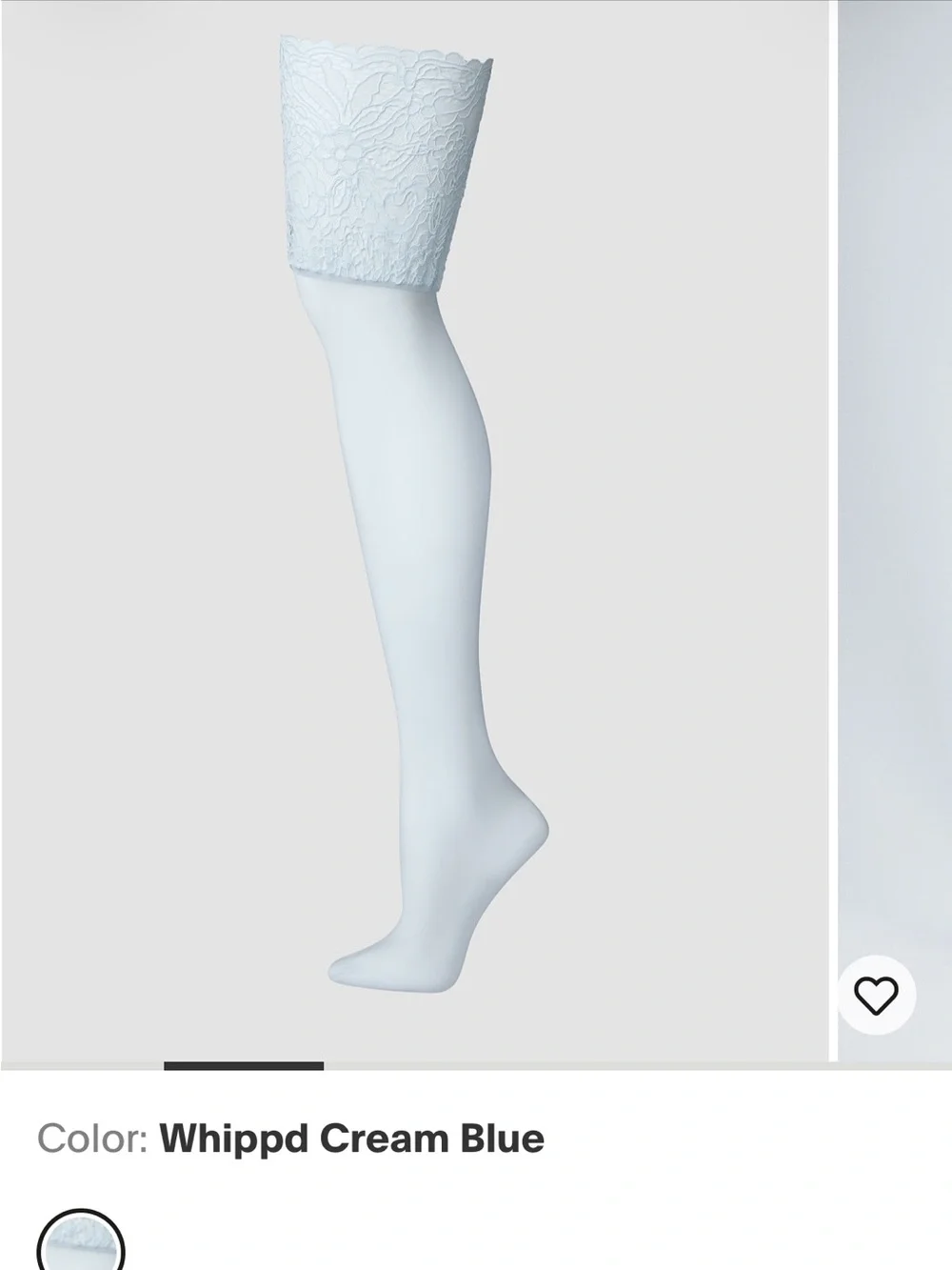 Savage X Fenty Romantic Corded Lace Whipped Cream Blue Lace Thigh-High Stockings